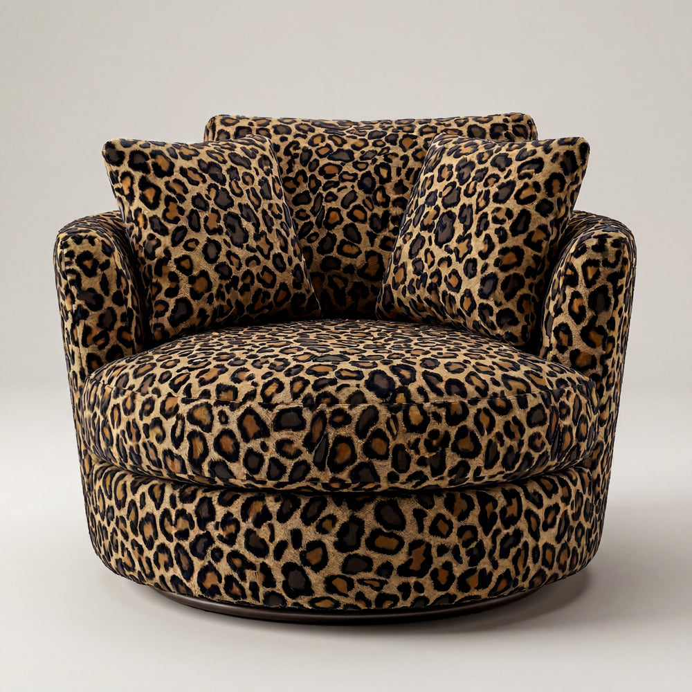 Cuddle Swivel Chair - Leopard