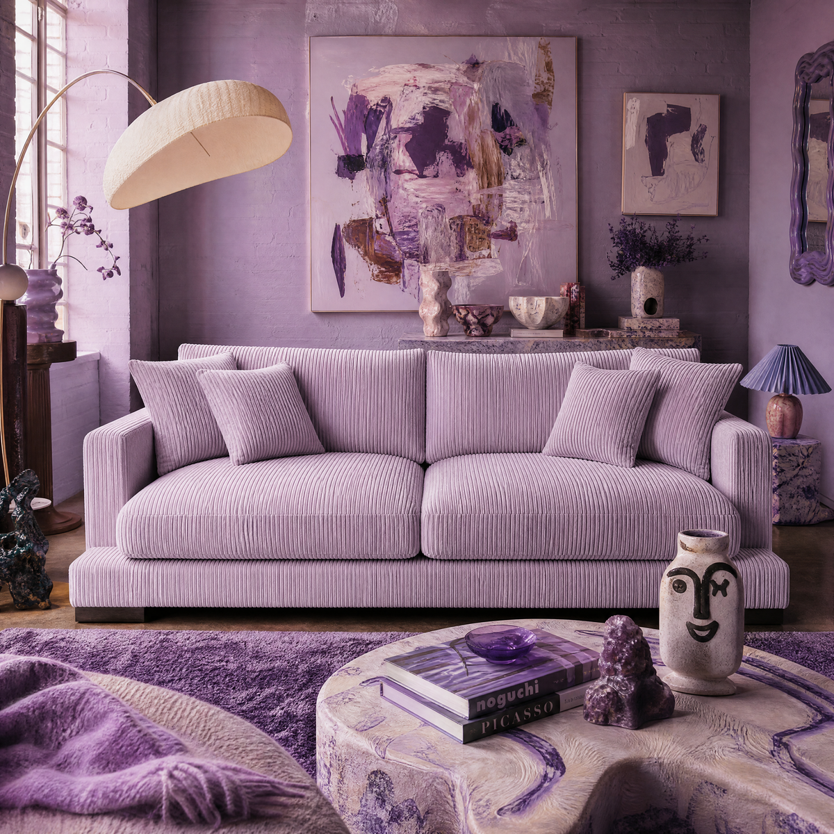 Cloud Sofa Lilac Corduroy - Lifestyle