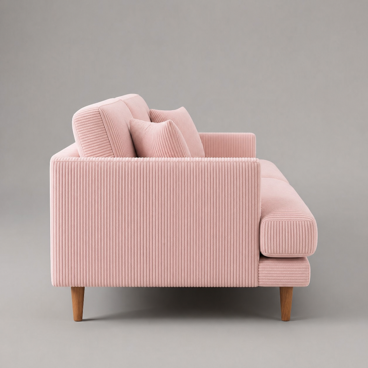 Meadow Sofa - Baby Pink Corduroy - View 9 | Vibe Sofas Australia