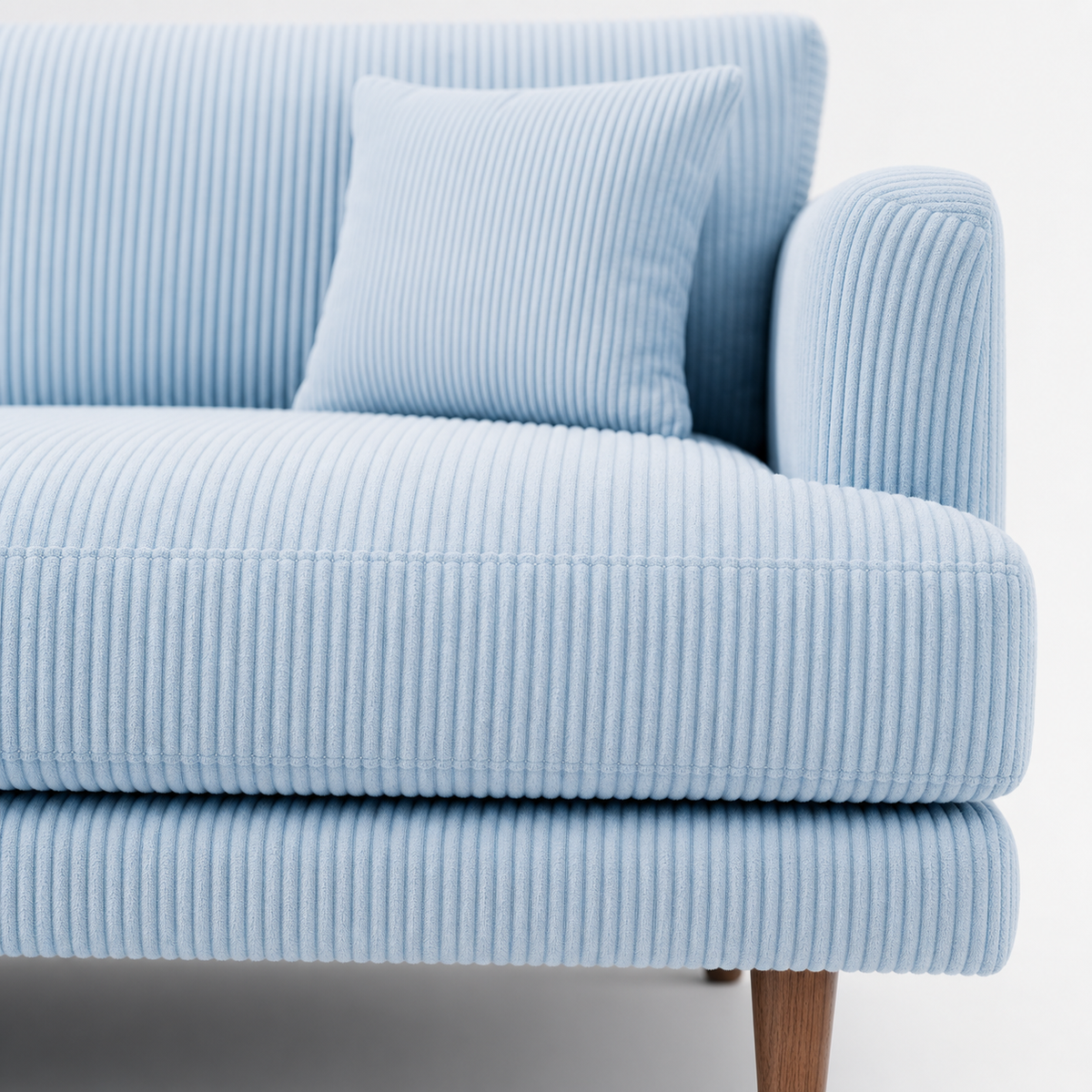 Meadow Sofa - Baby Blue Corduroy - Alternative Angle | Vibe Sofas