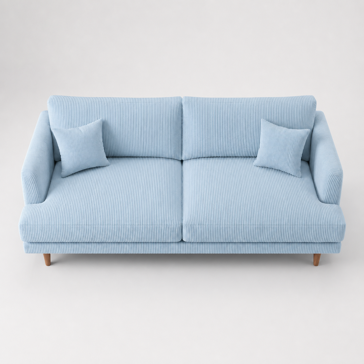 Meadow Sofa - Baby Blue Corduroy - Lifestyle Setting | Vibe Sofas Australia