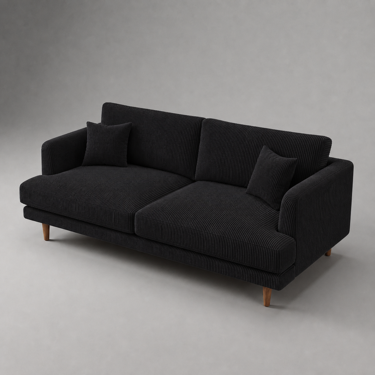 Meadow Sofa - Bagira Black Corduroy - View 11 | Vibe Sofas