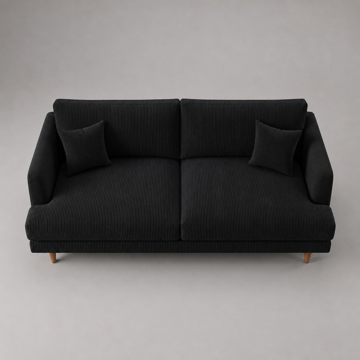 Meadow Sofa - Bagira Black Corduroy - View 12 | Vibe Sofas Australia