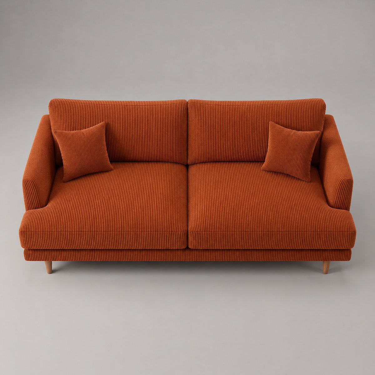 Meadow Sofa - Burnt Orange Corduroy - View 12 | Vibe Sofas Australia