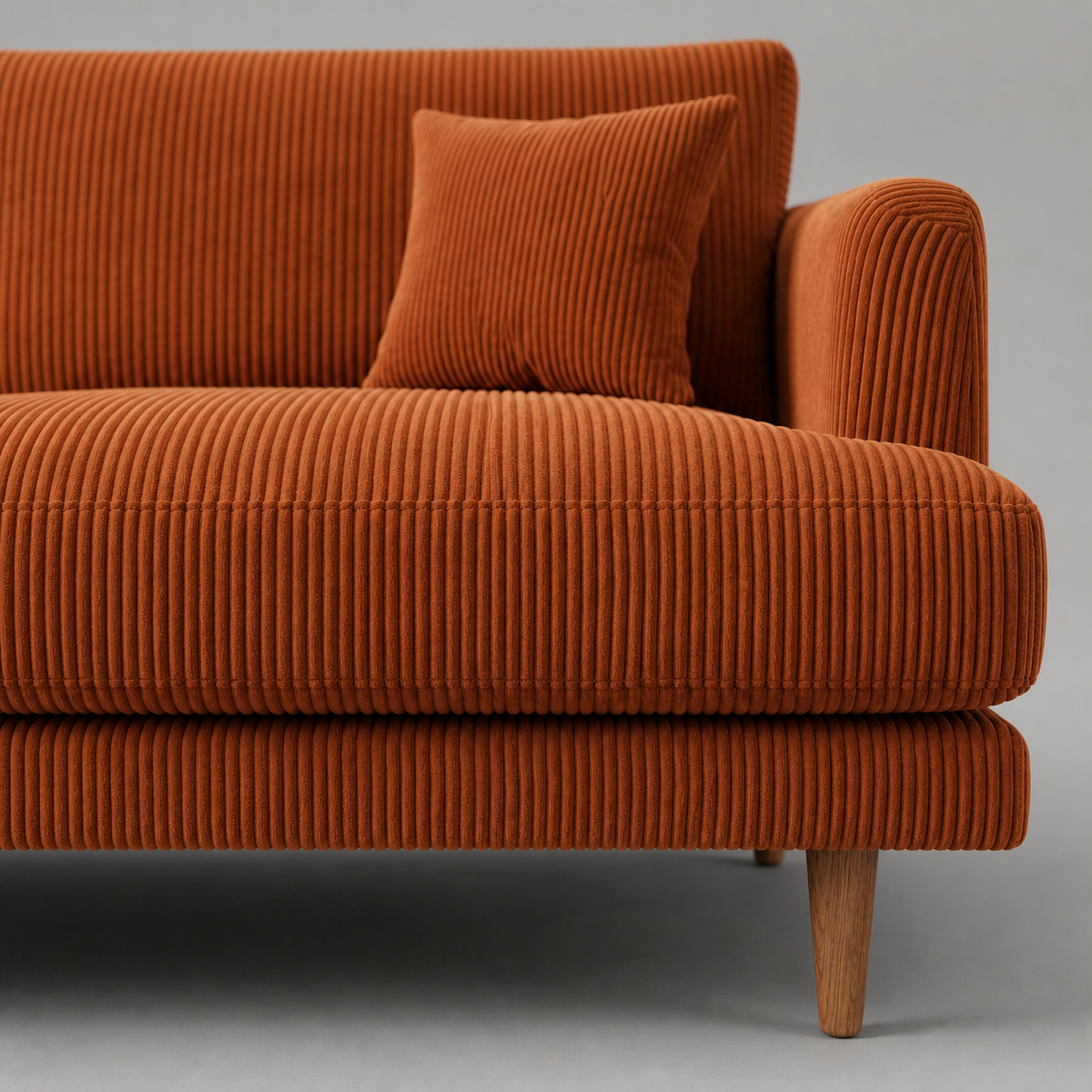 Meadow Sofa - Burnt Orange Corduroy — Lifestyle