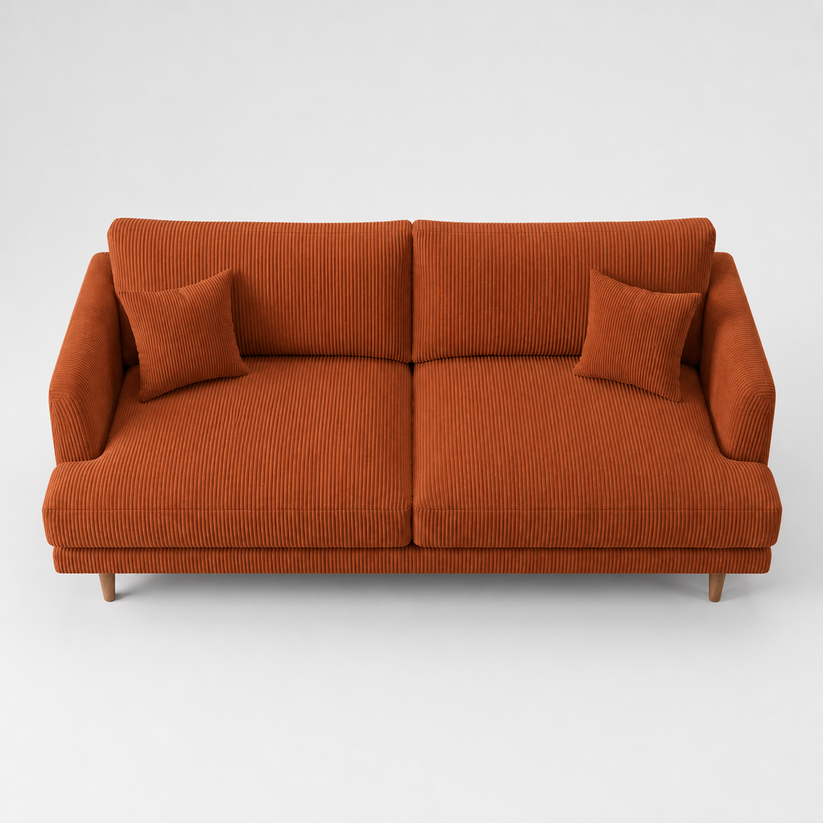 Meadow Sofa - Burnt Orange Corduroy - Detail Close-Up | Vibe Sofas