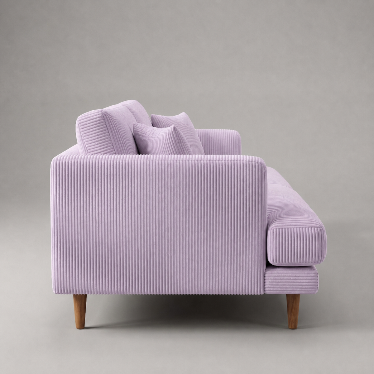 Meadow Sofa - Lilac Corduroy - Dimensions View | Vibe Sofas