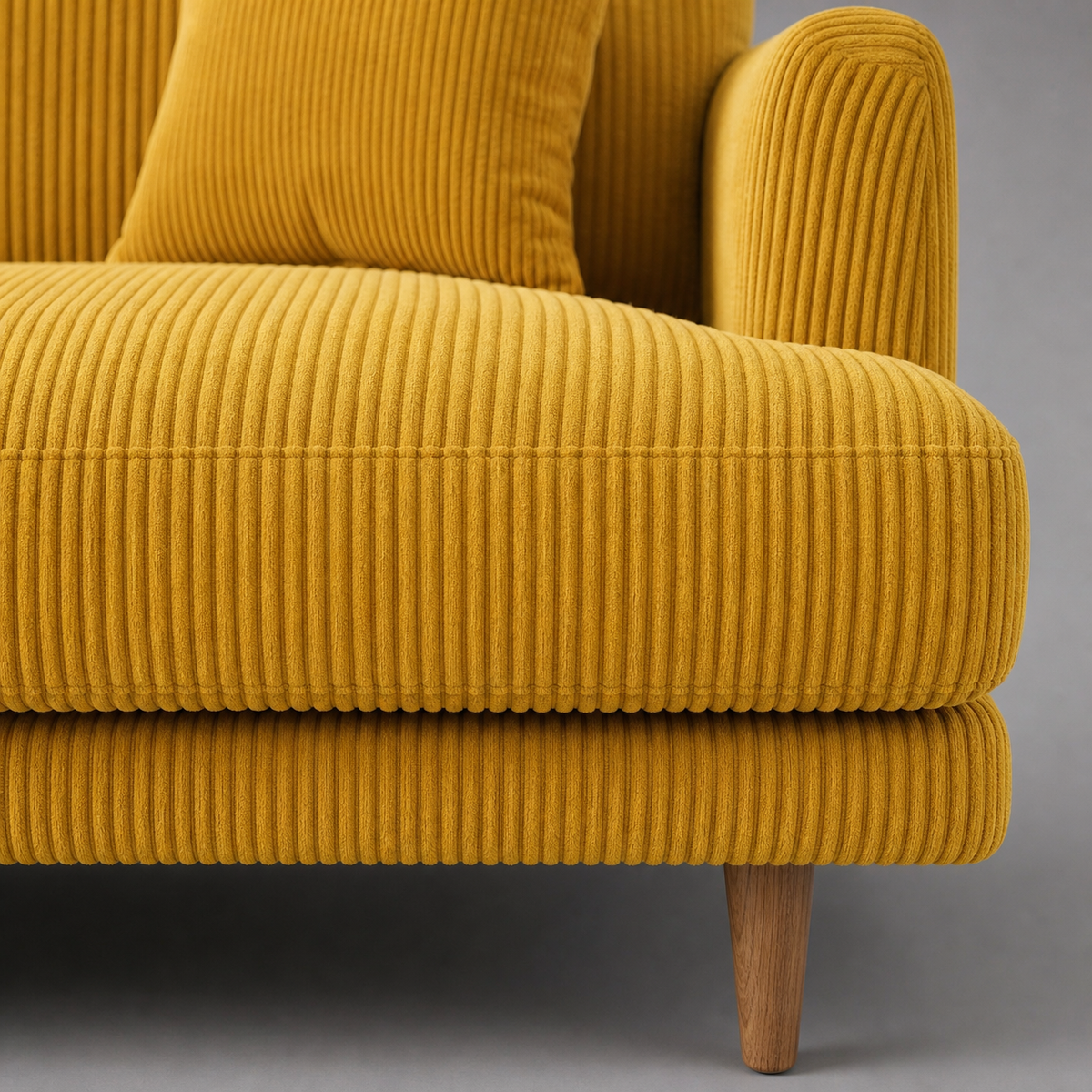 Meadow Sofa - Mustard Corduroy - Alternative Angle | Vibe Sofas