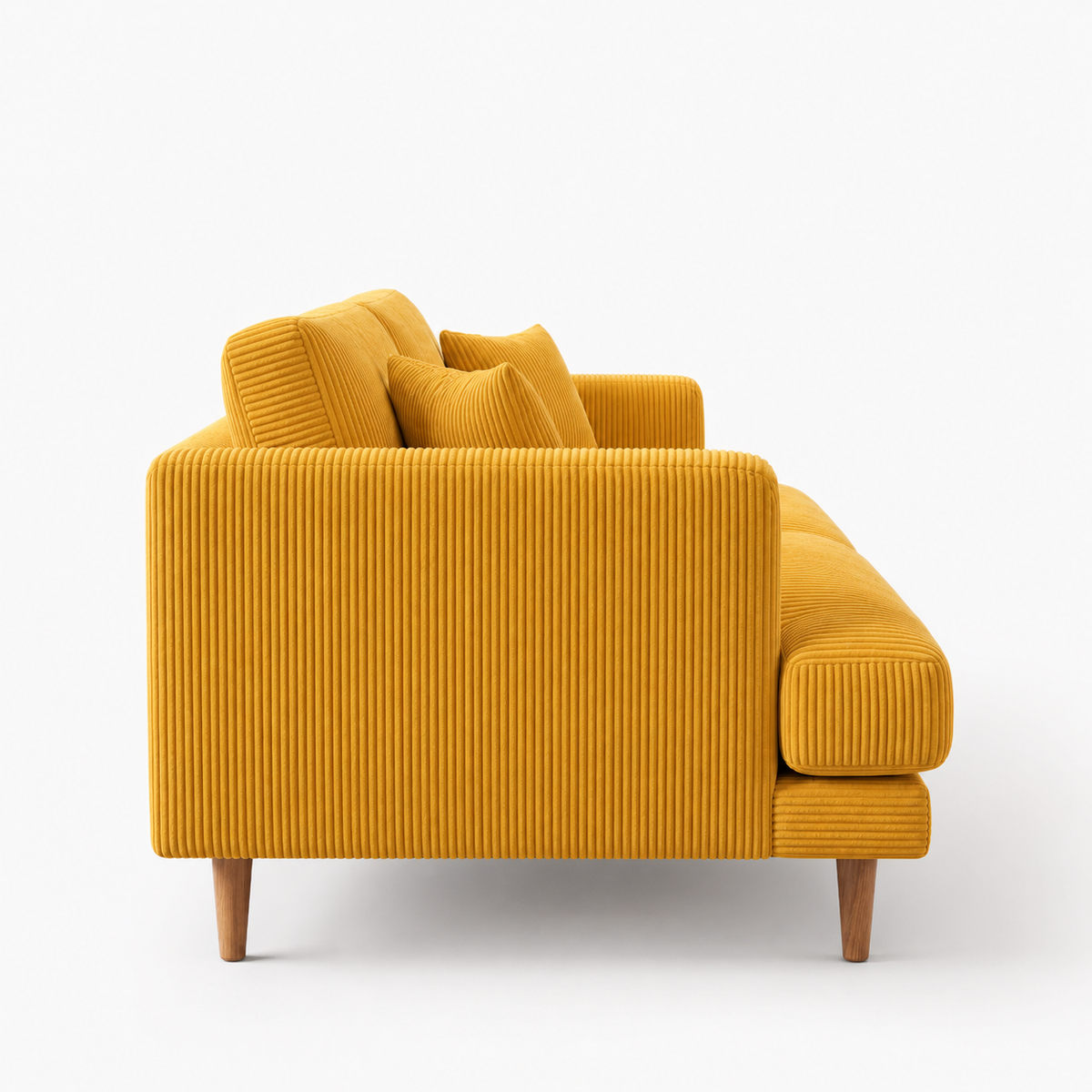 Meadow Sofa - Mustard Corduroy - Detail Close-Up | Vibe Sofas