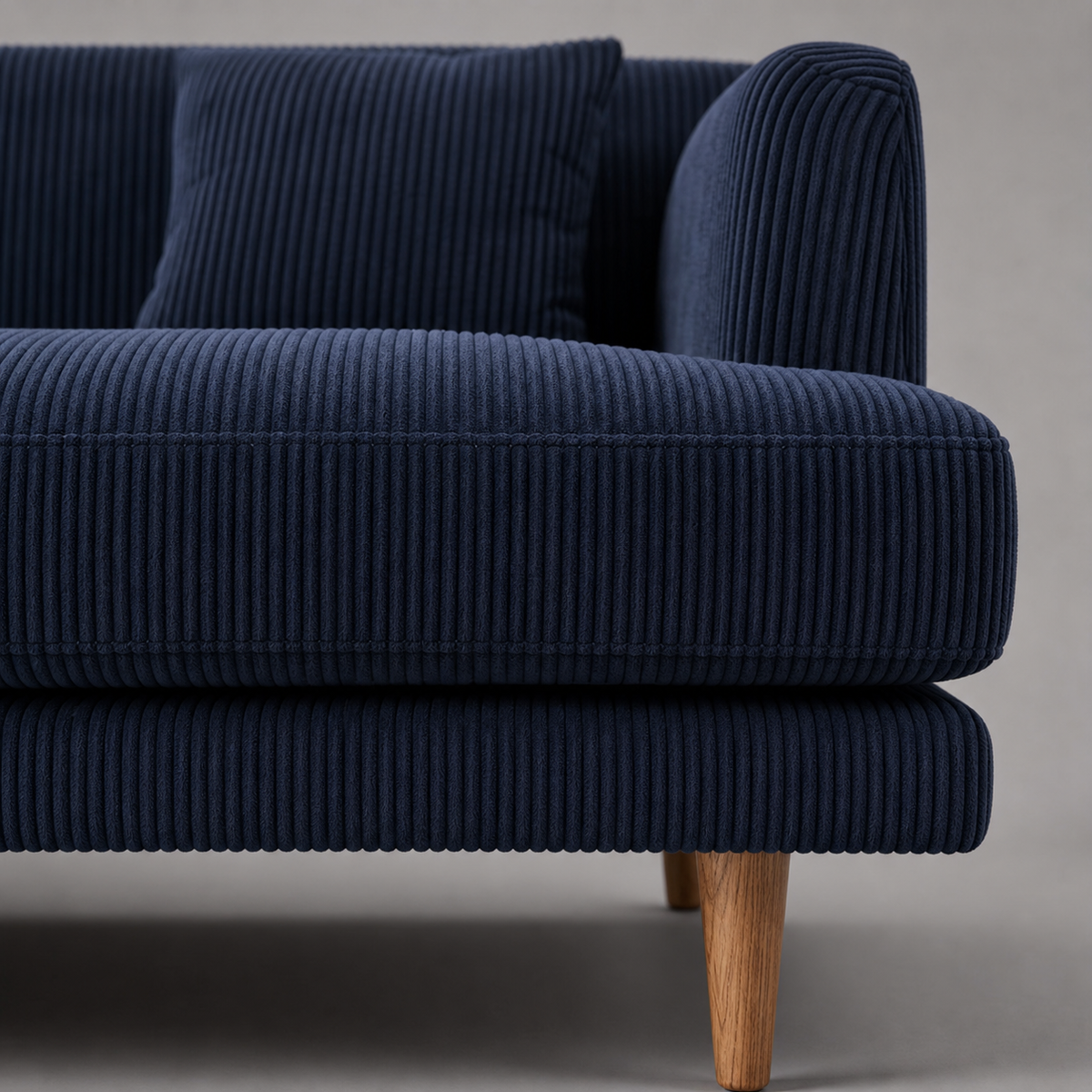Meadow Sofa - Navy Blue Corduroy - Room Setting | Vibe Sofas Australia