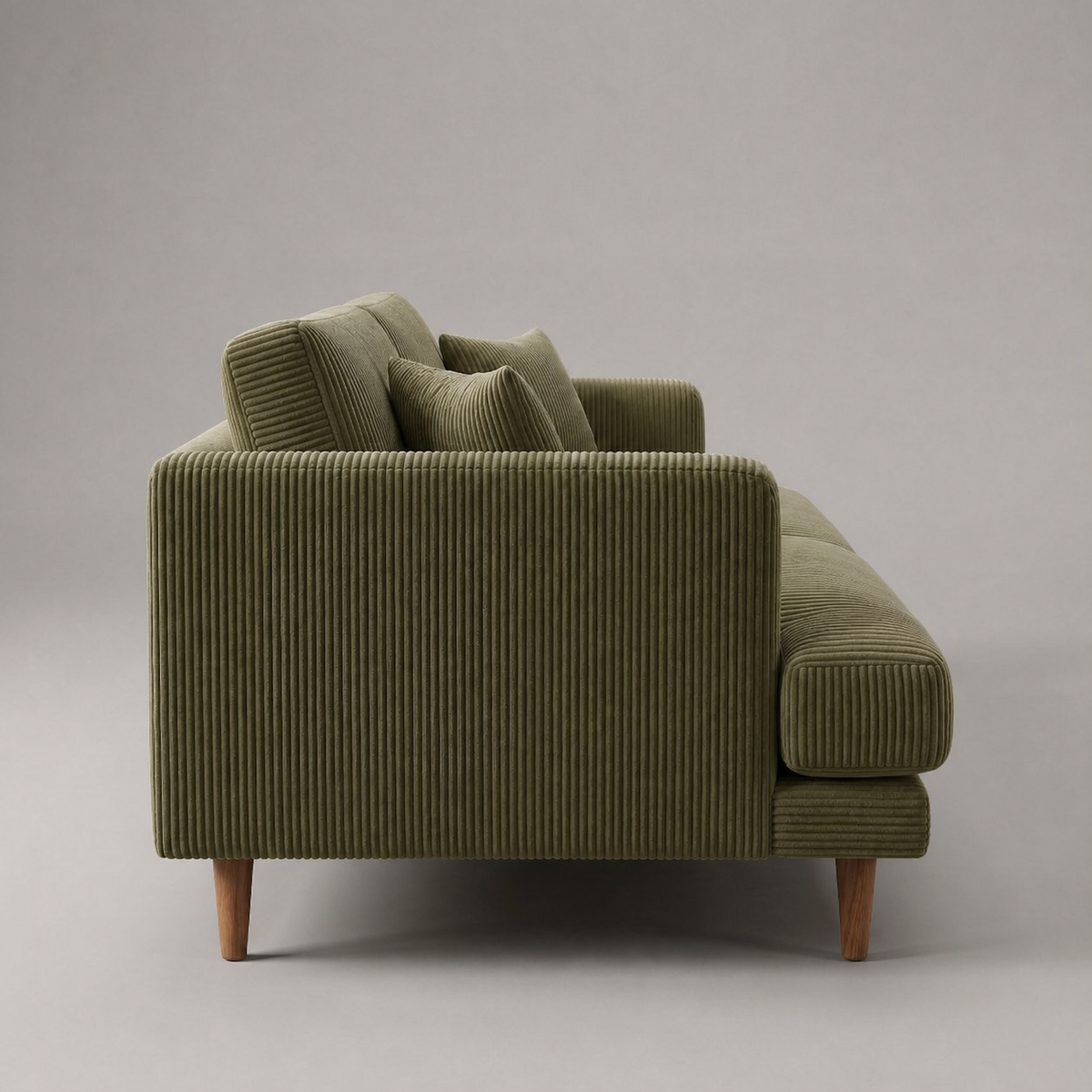 Meadow Sofa - Olive Green Corduroy - View 9 | Vibe Sofas Australia