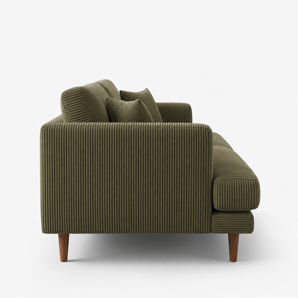 Meadow Sofa - Olive Green Corduroy - Detail Close-Up | Vibe Sofas