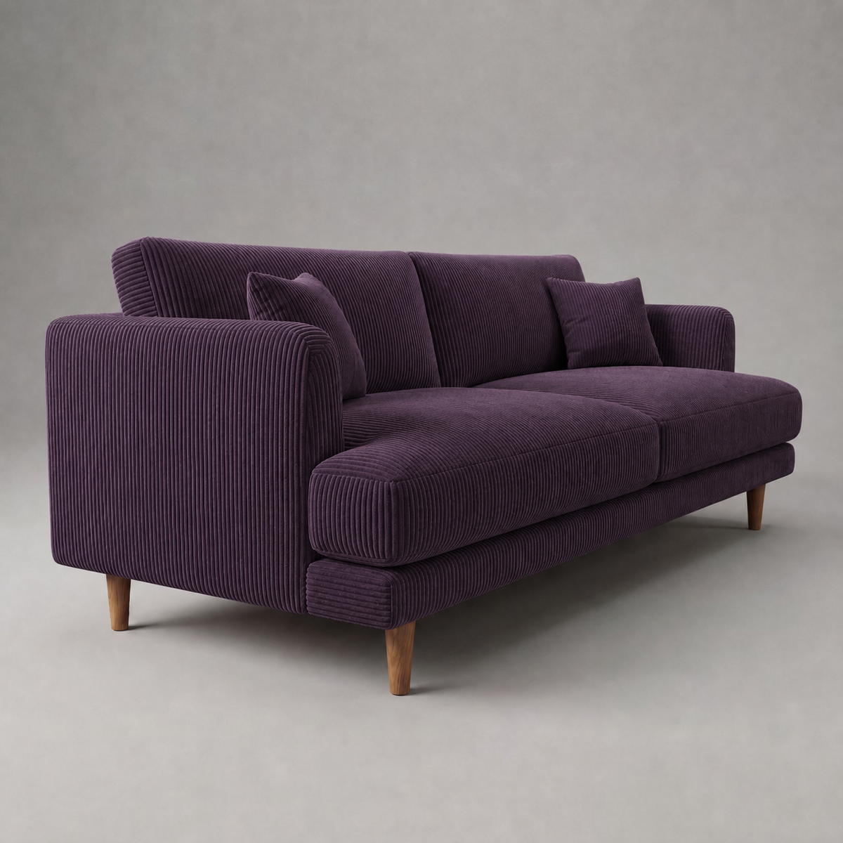 Meadow Sofa - Purple Haze Corduroy - Dimensions View | Vibe Sofas