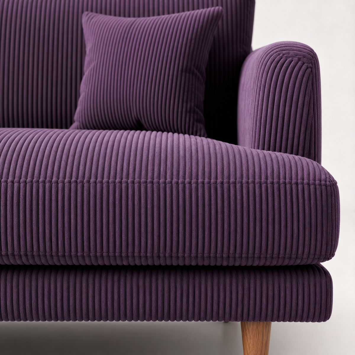 Meadow Sofa - Purple Haze Corduroy - Detail Close-Up | Vibe Sofas