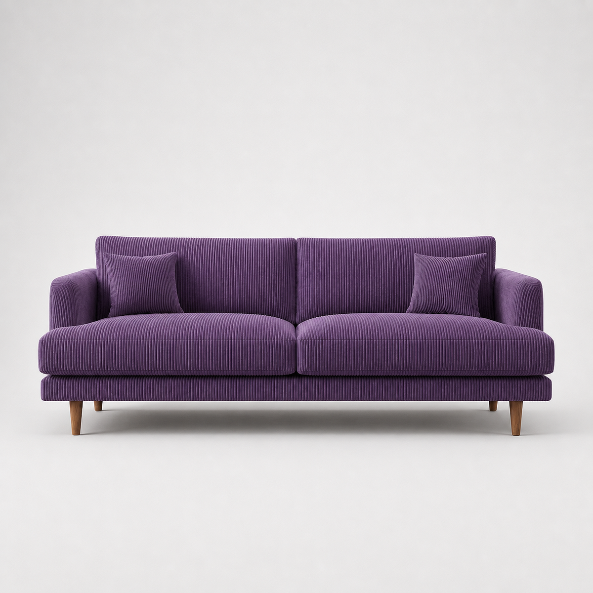Meadow Sofa - Purple Haze Corduroy - Front View | Vibe Sofas