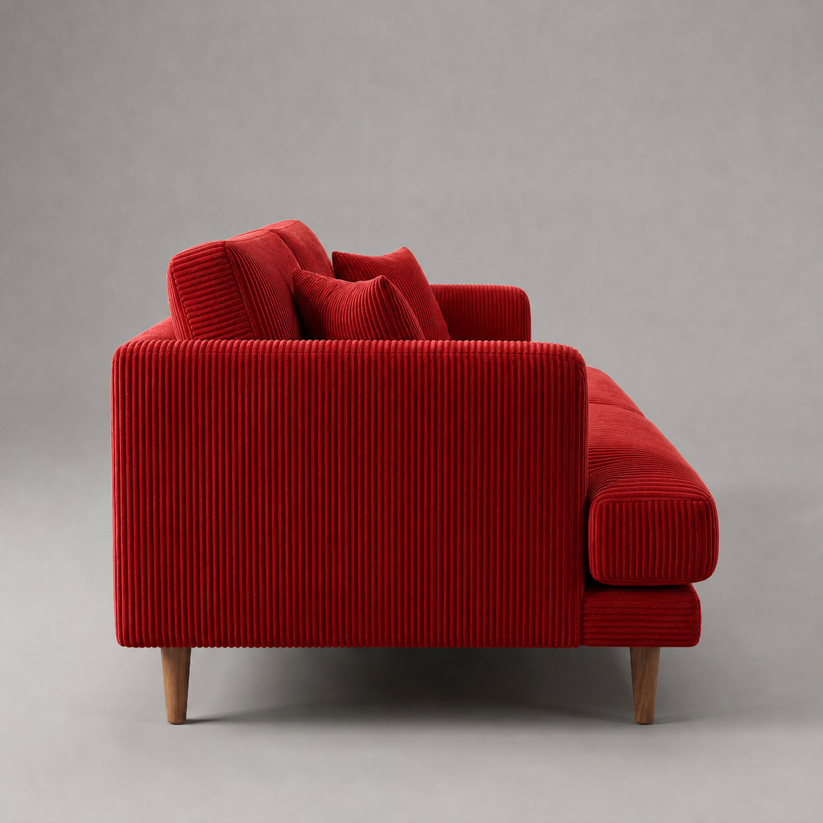 Meadow Sofa - Samurai Red Corduroy - Lifestyle Setting | Vibe Sofas Australia