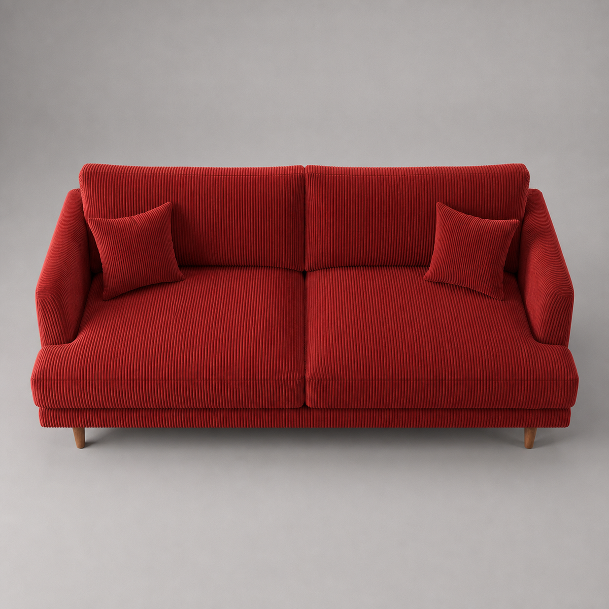 Meadow Sofa - Samurai Red Corduroy - Detail Close-Up | Vibe Sofas