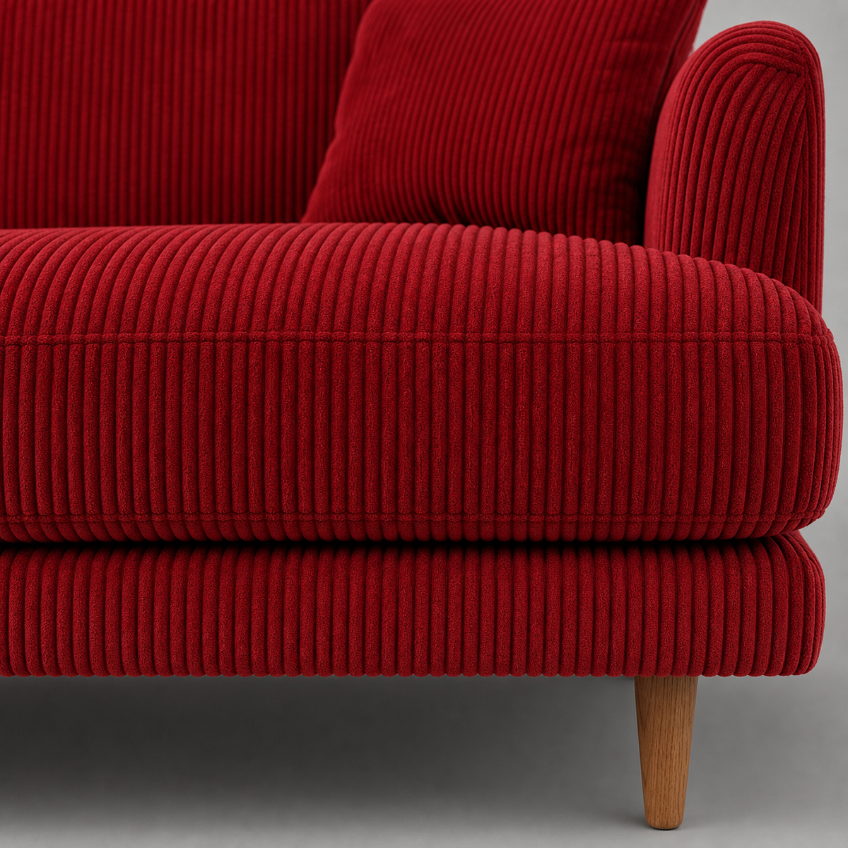Meadow Sofa - Samurai Red Corduroy - Alternative Angle | Vibe Sofas