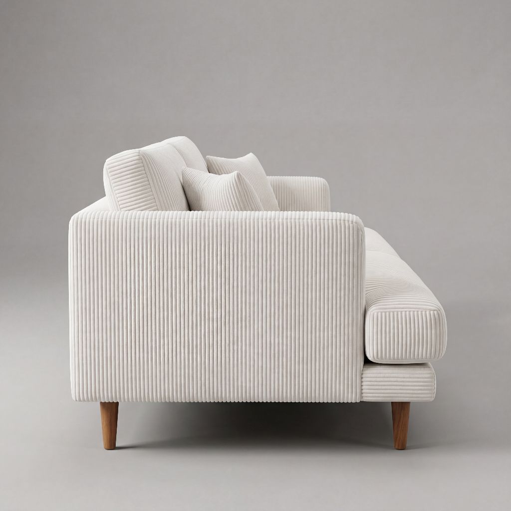 Meadow Sofa - White Corduroy - Lifestyle Setting | Vibe Sofas Australia