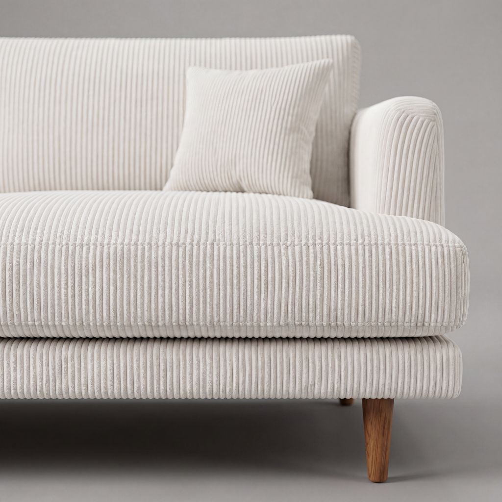 Meadow Sofa - White Corduroy - Room Setting | Vibe Sofas Australia
