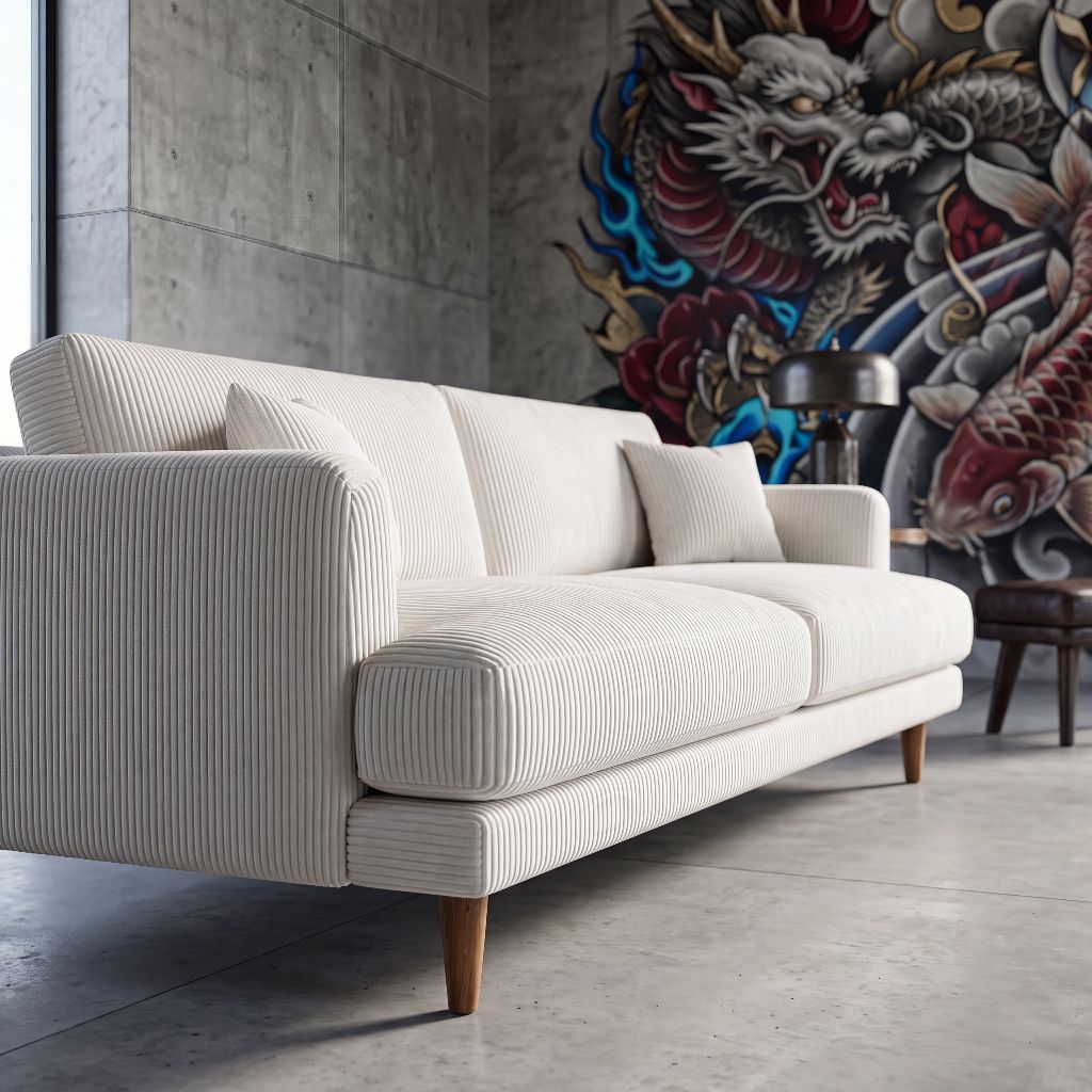 Meadow Sofa - White Corduroy — Lifestyle