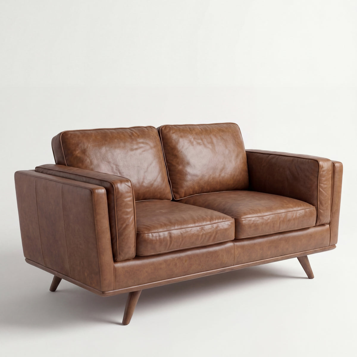 Monroe Leather 2 Seater Sofa - Front View | Vibe Sofas Australia