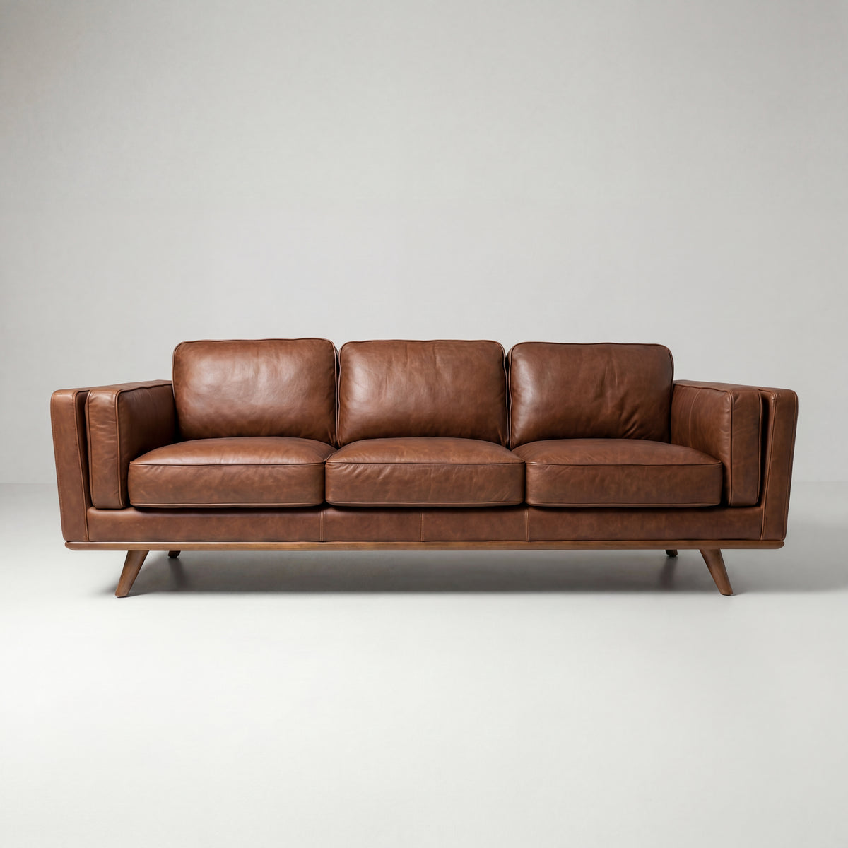 Monroe Leather Sofa - Front View | Vibe Sofas
