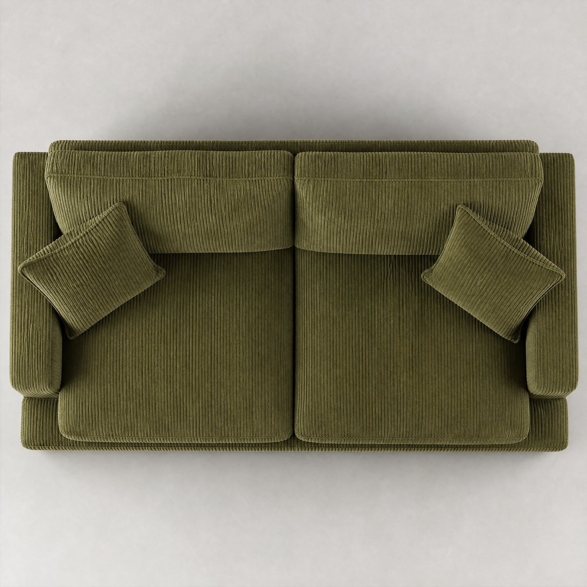Cloud 2 Seater Olive Green Corduroy - Birds Eye View