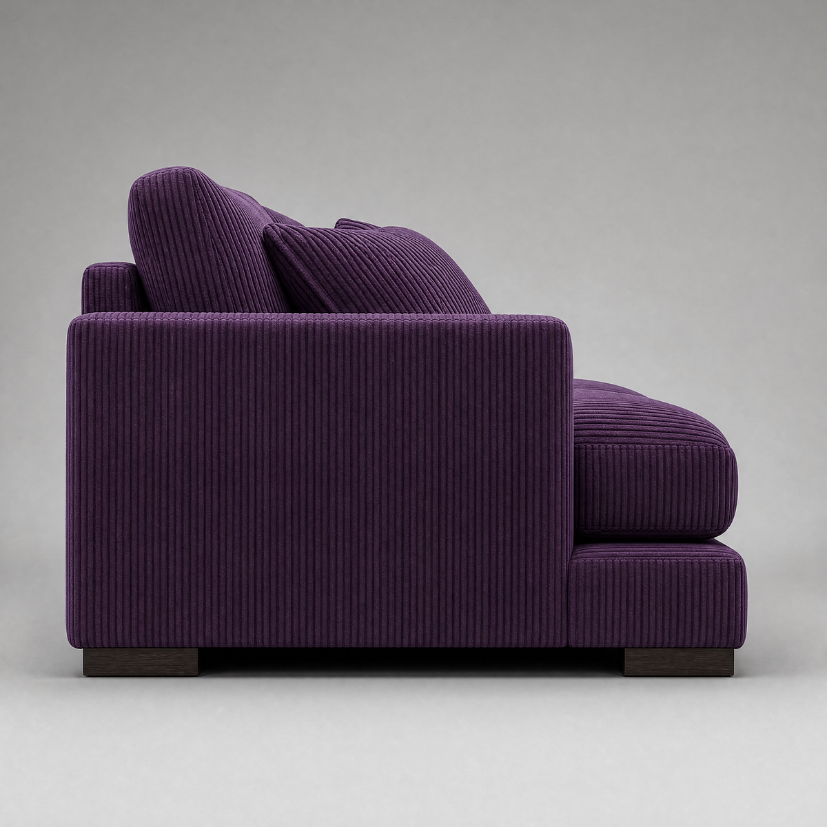 Cloud 2 Seater Purple Corduroy - Side Profile View