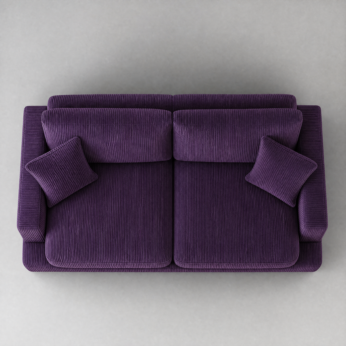 Cloud 2 Seater Purple Corduroy - Birds Eye View