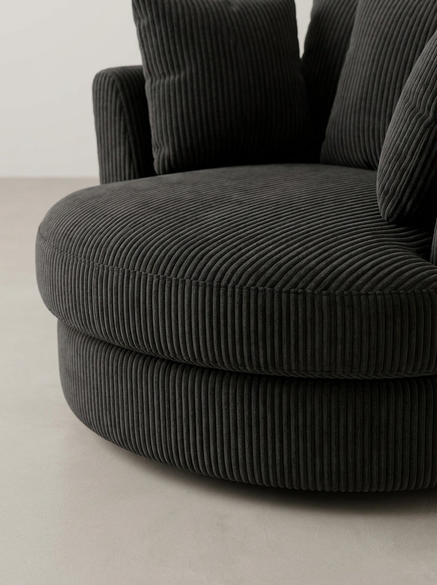 Cuddle Swivel Chair - Black — Lifestyle