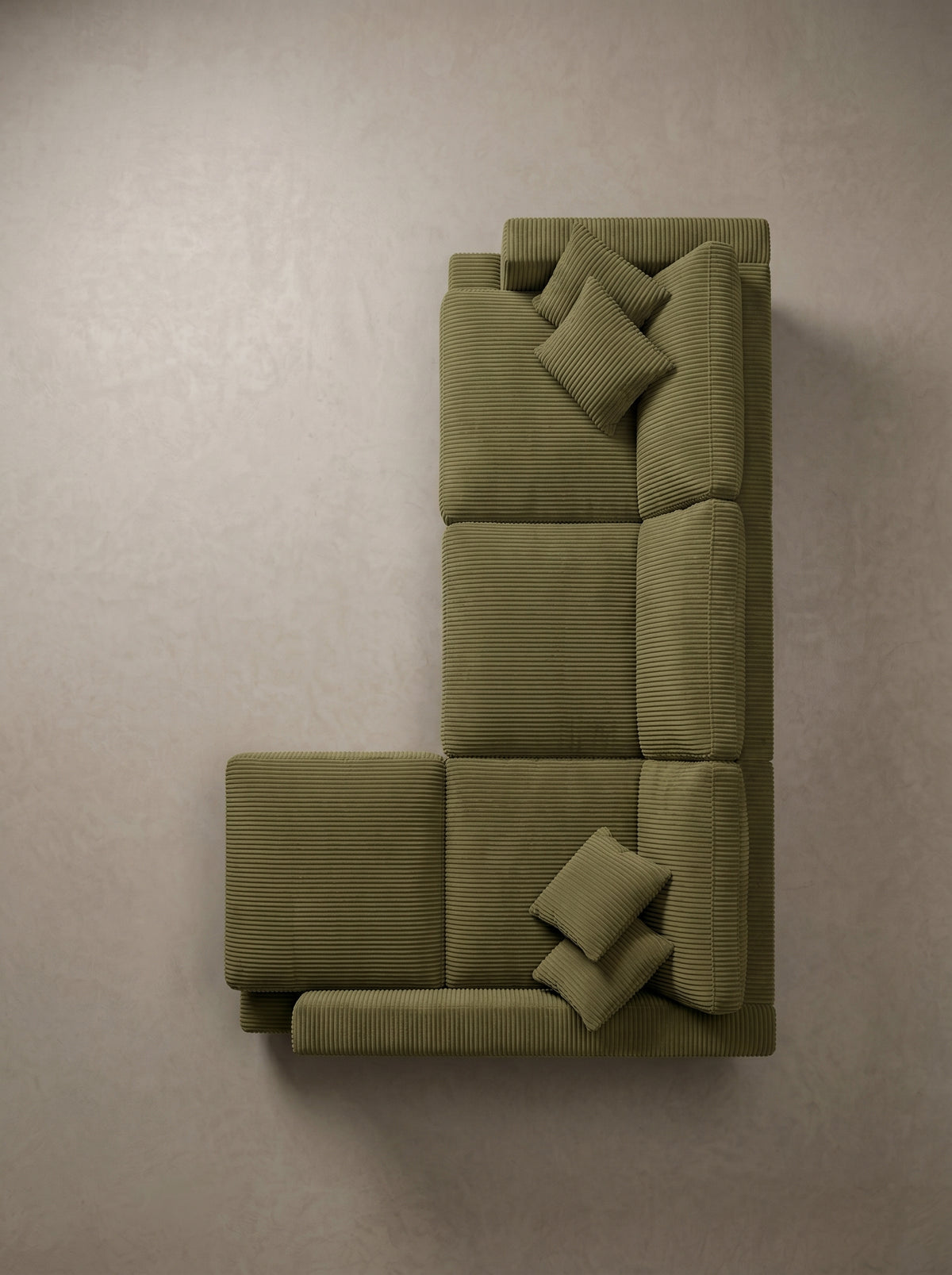 Cloud Chaise Lounge Olive Green Corduroy