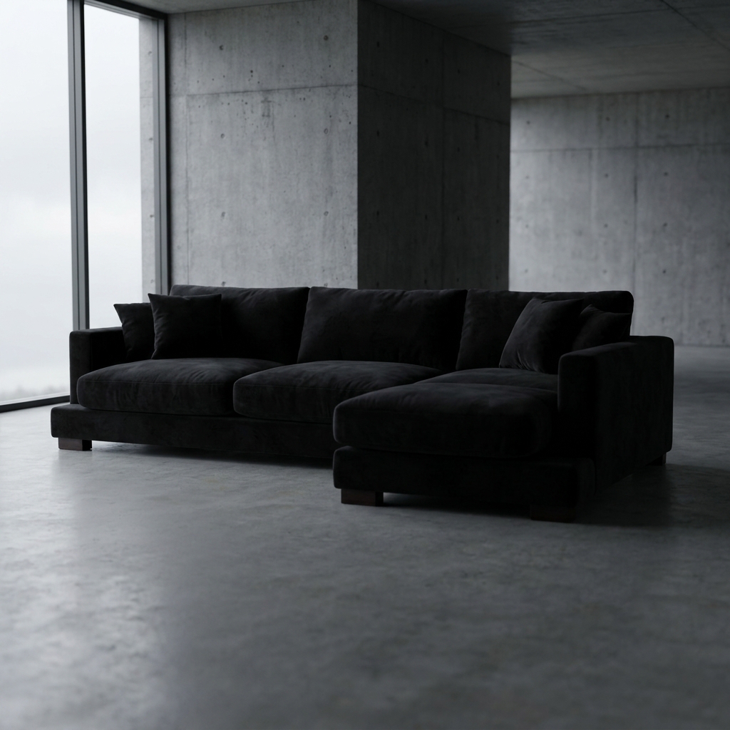 Cloud Chaise Lounge Black Velvet - Product Image 13