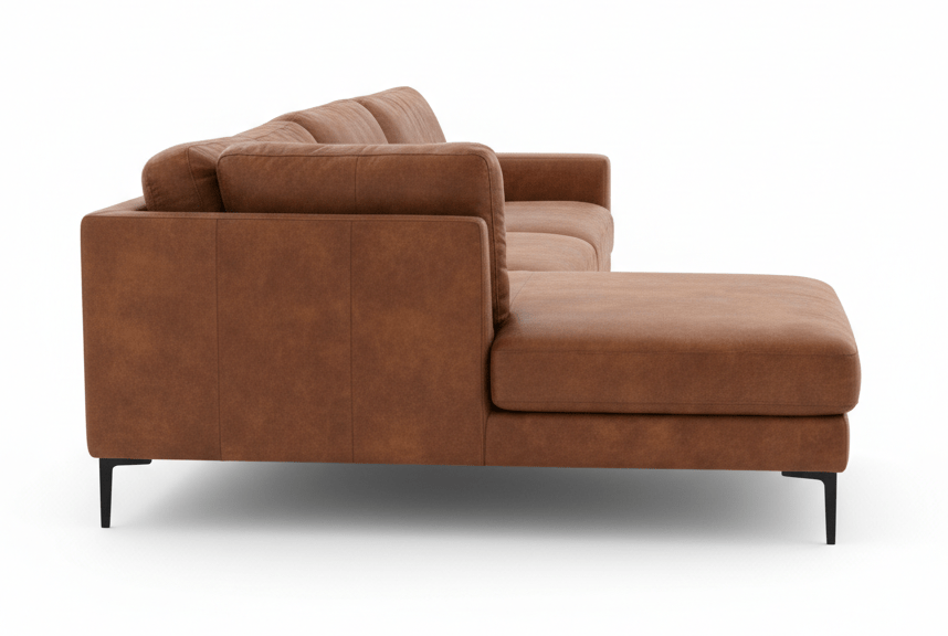 Fae Chaise Faux Leather Lounge — Lifestyle