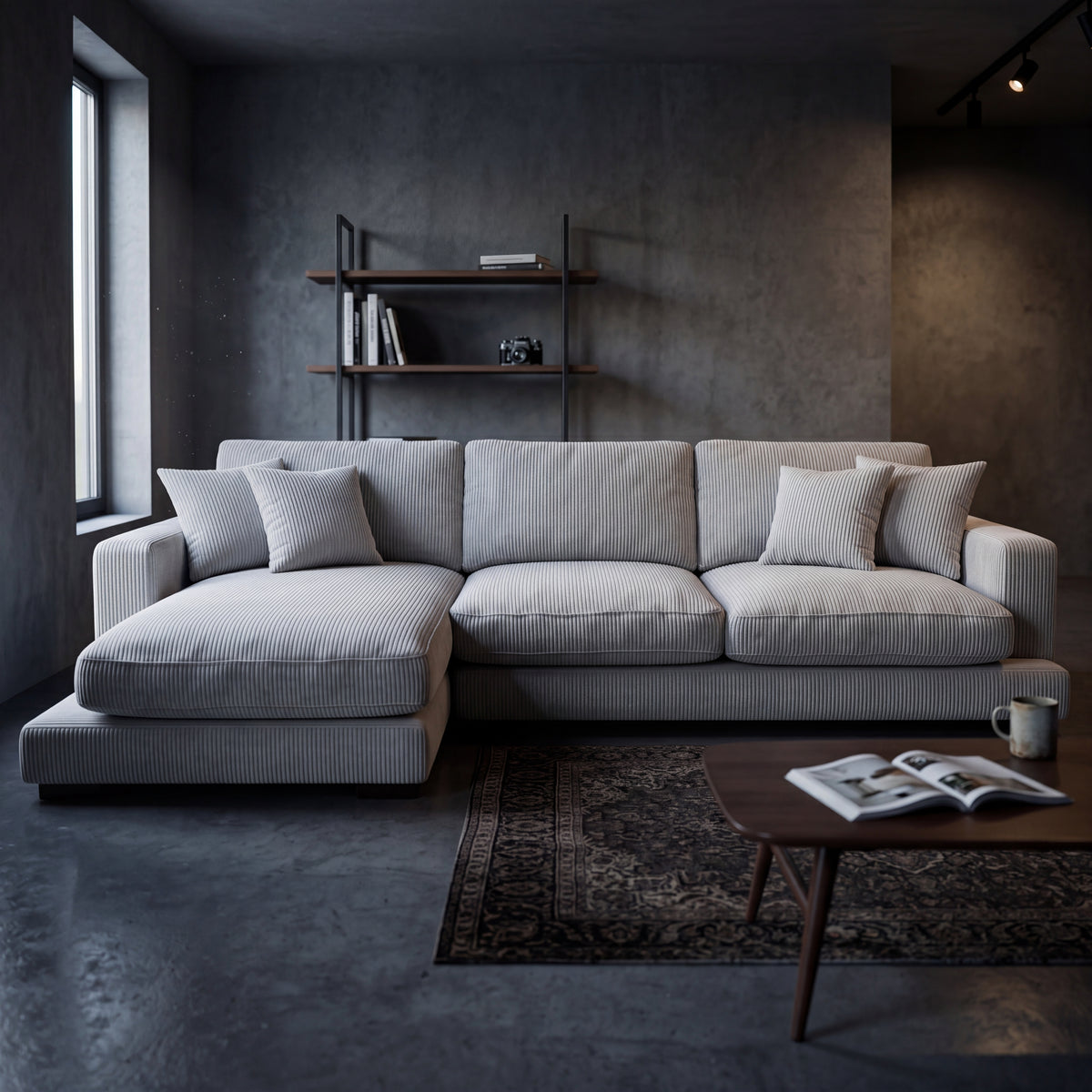 City Chaise Lounge White Corduroy — Lifestyle