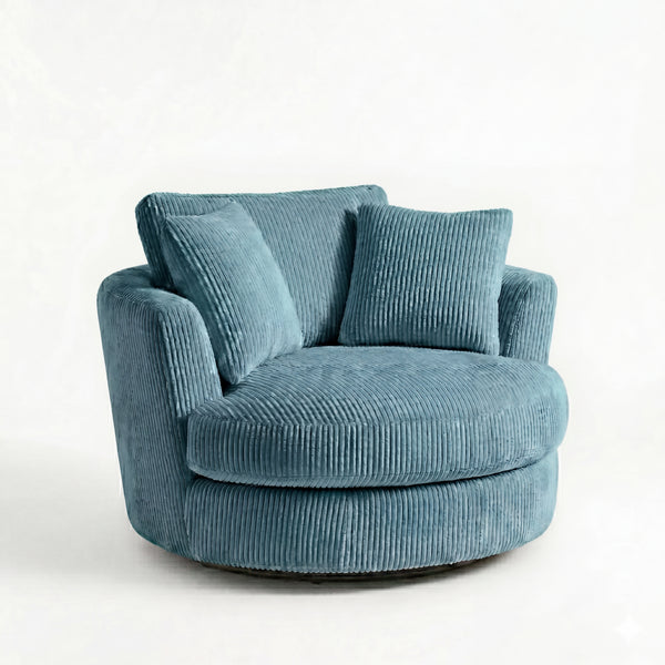 Cuddle Swivel Chair - Aqua - Front View | Vibe Sofas Australia
