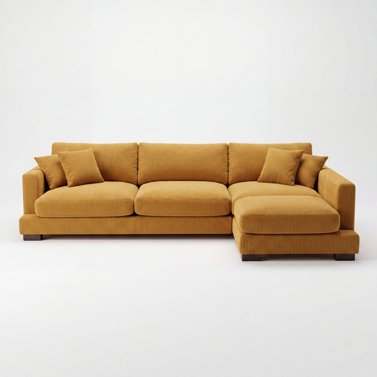 Cloud Chaise Lounge Mustard Corduroy - Front View