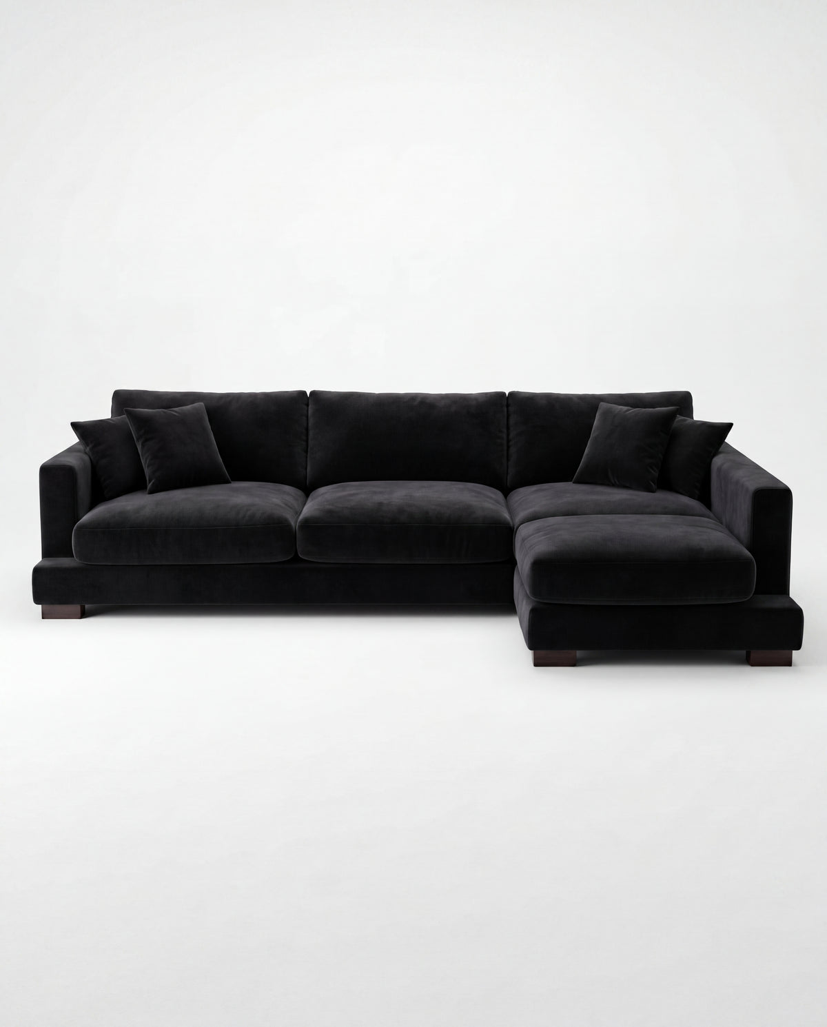 Cloud Chaise Lounge Black Velvet - Detail View