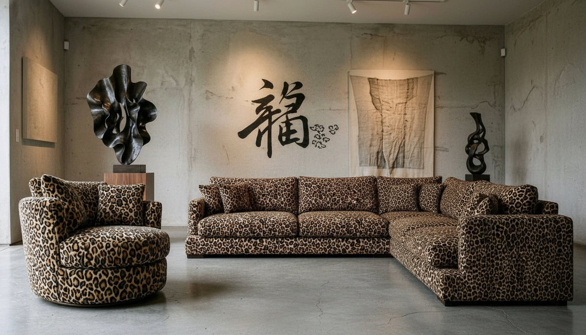 Cloud Corner Lounge Leopard Print — Lifestyle
