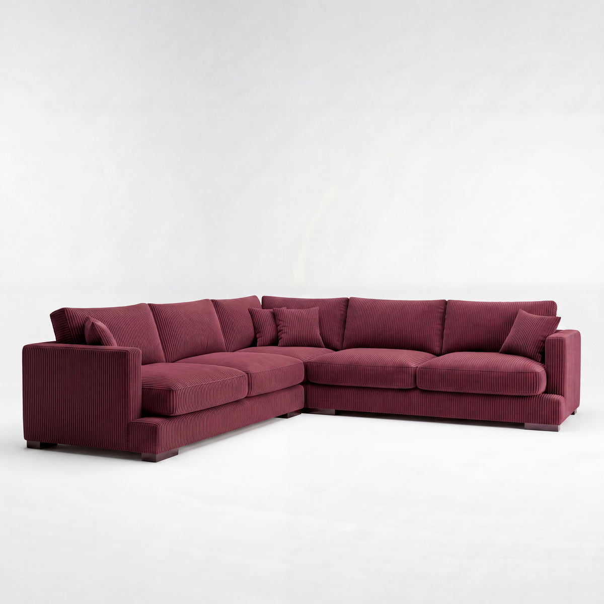 Cloud Corner Lounge Burgundy Corduroy - Front View