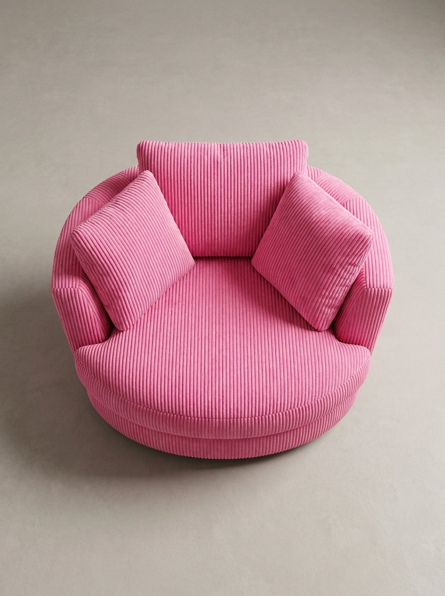 Cuddle Swivel Chair - Candy Pink