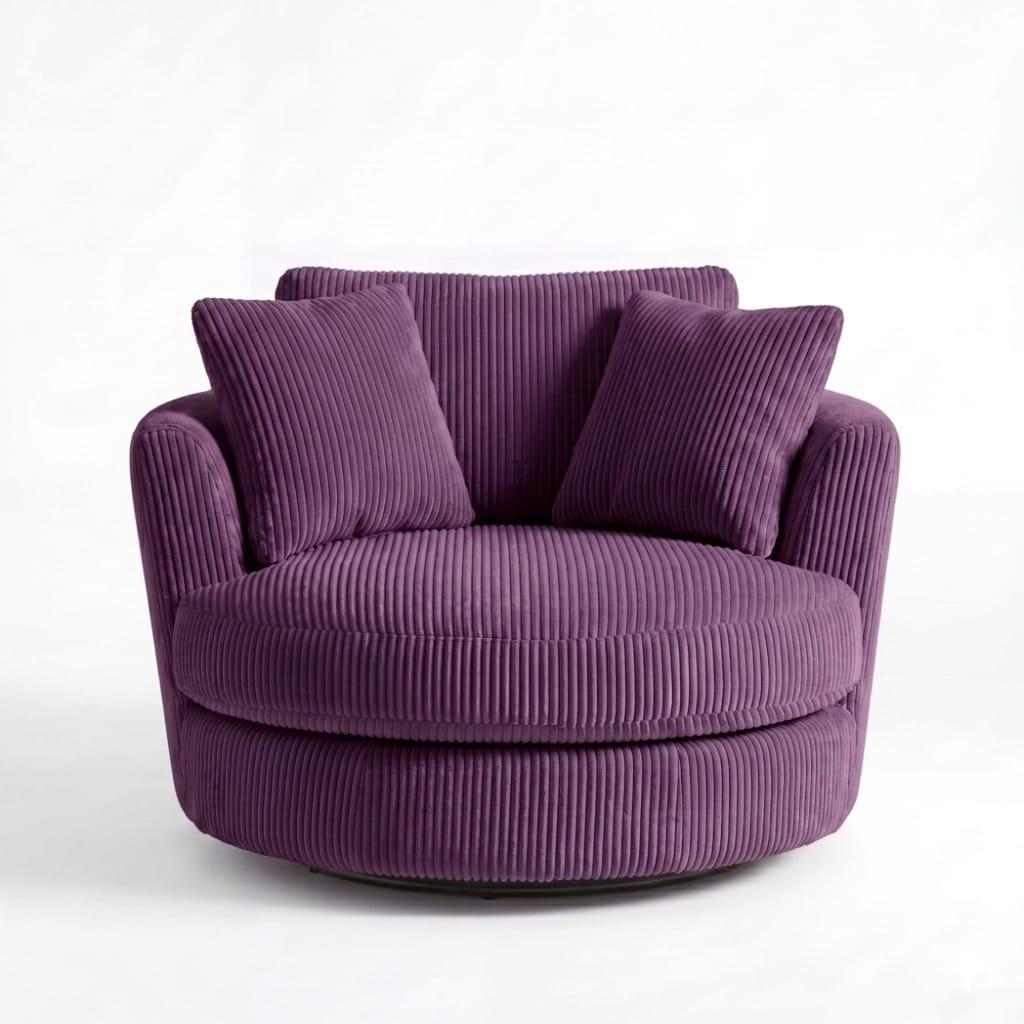 Cuddle Swivel Chair - Purple Haze - Front View | Vibe Sofas Australia