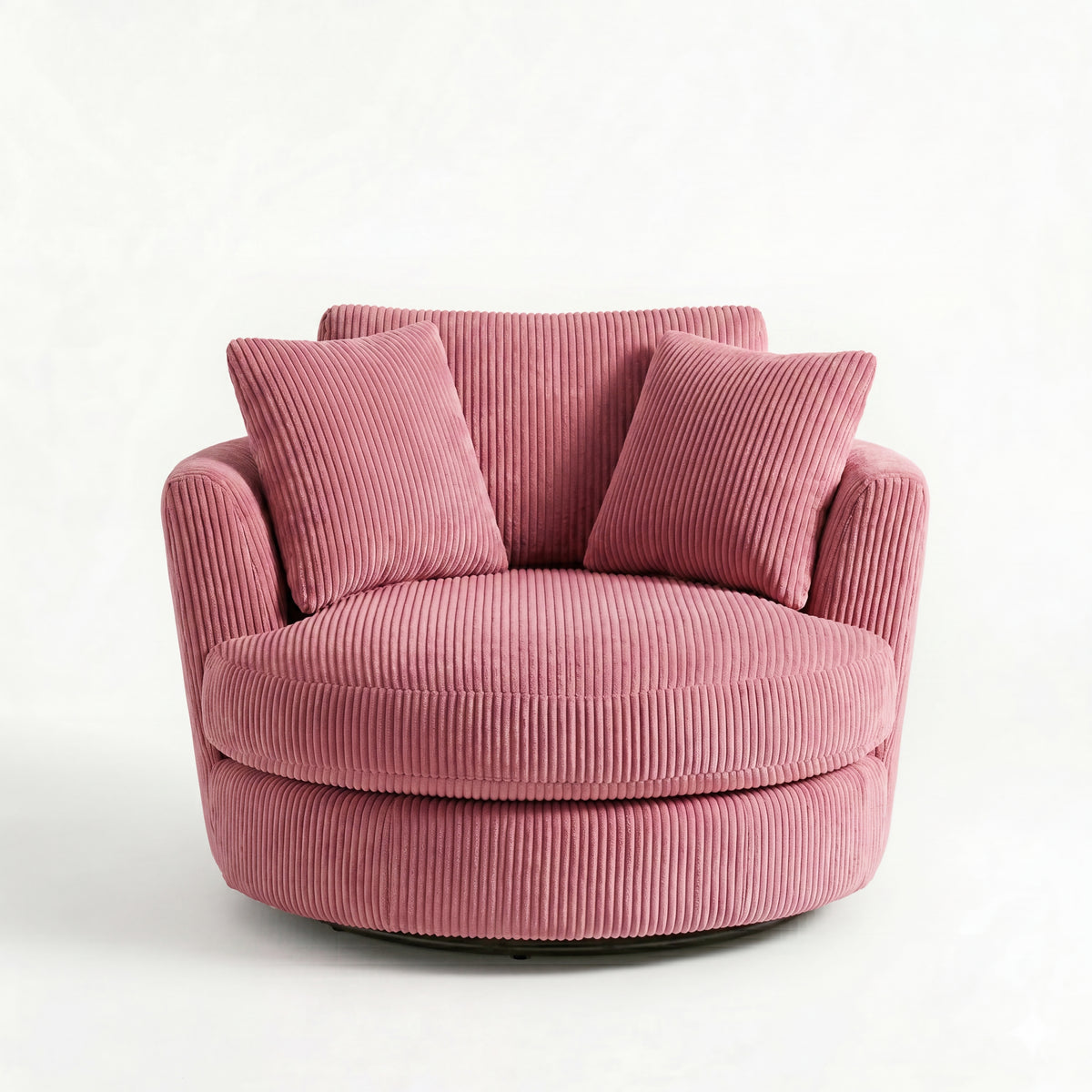 Cuddle Swivel Chair - Rose Pink - Front View | Vibe Sofas Australia