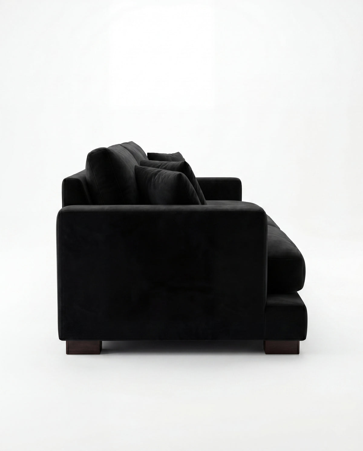 Cloud Chaise Lounge Black Velvet - Alternate Angle