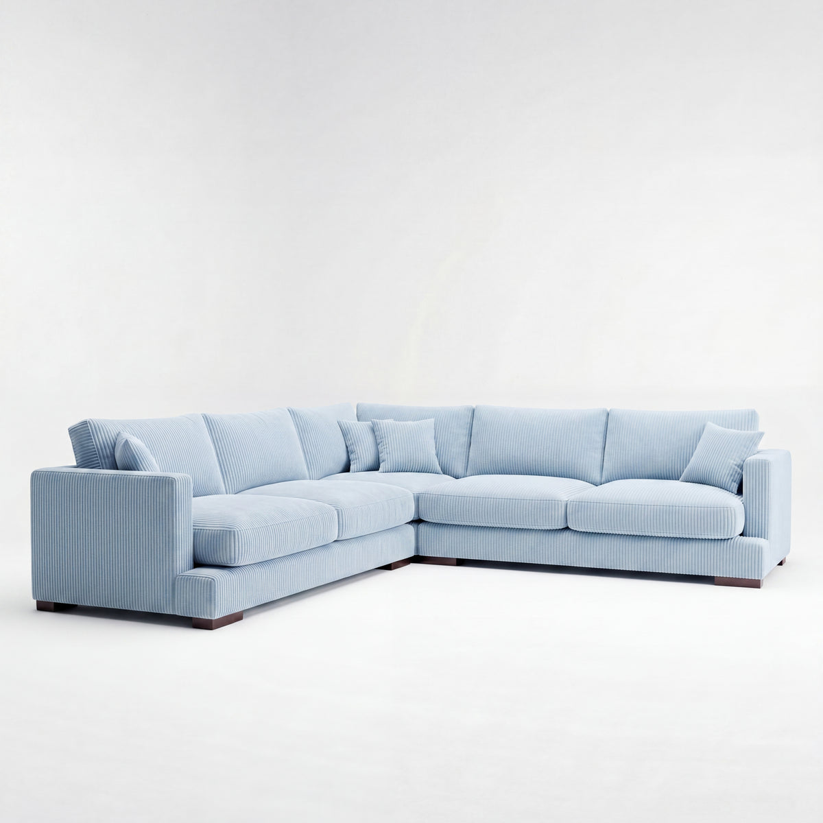 Cloud Corner Lounge Baby Blue Corduroy - Front View