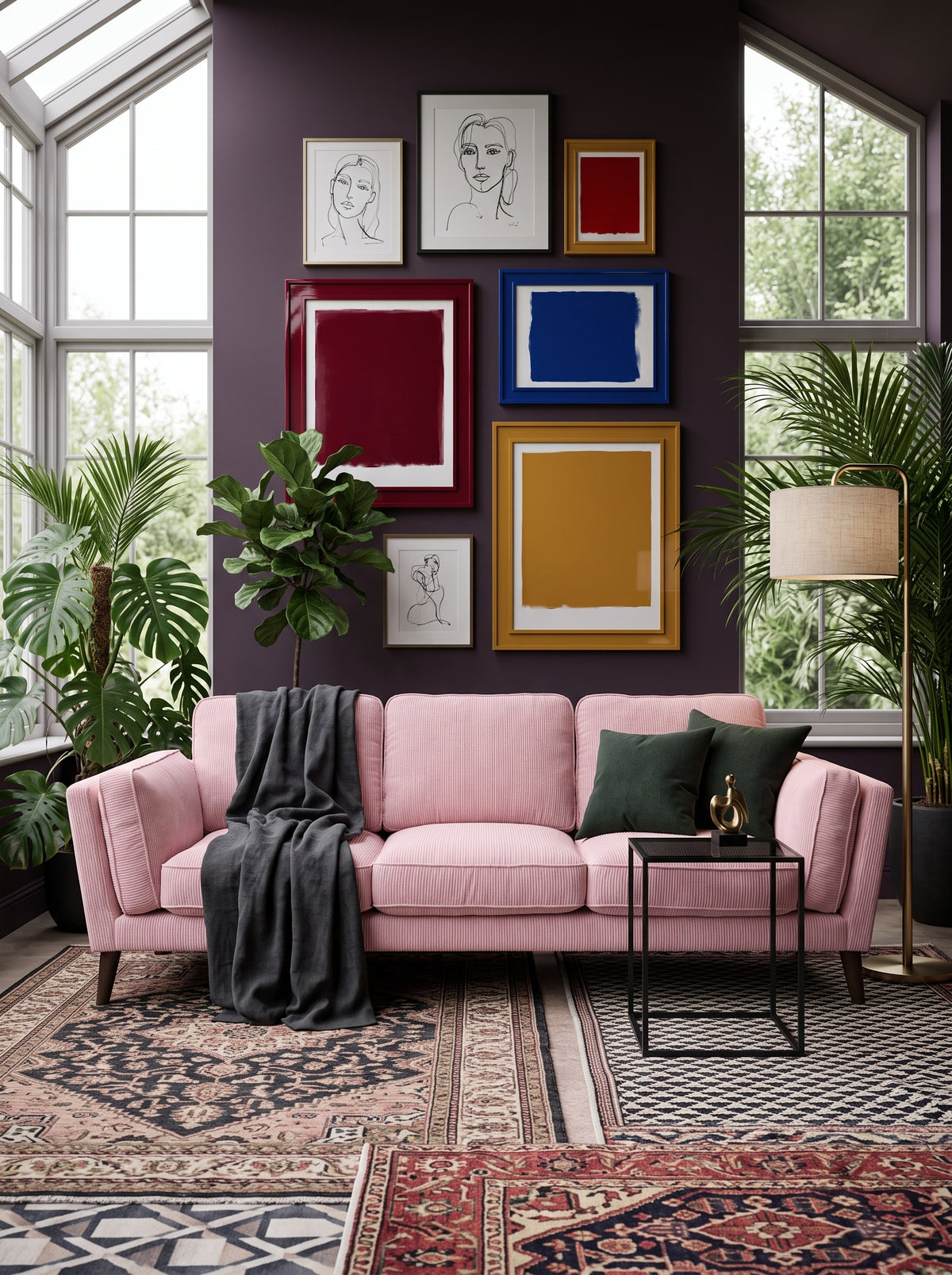 Monroe Sofa - Baby Pink Corduroy — Lifestyle