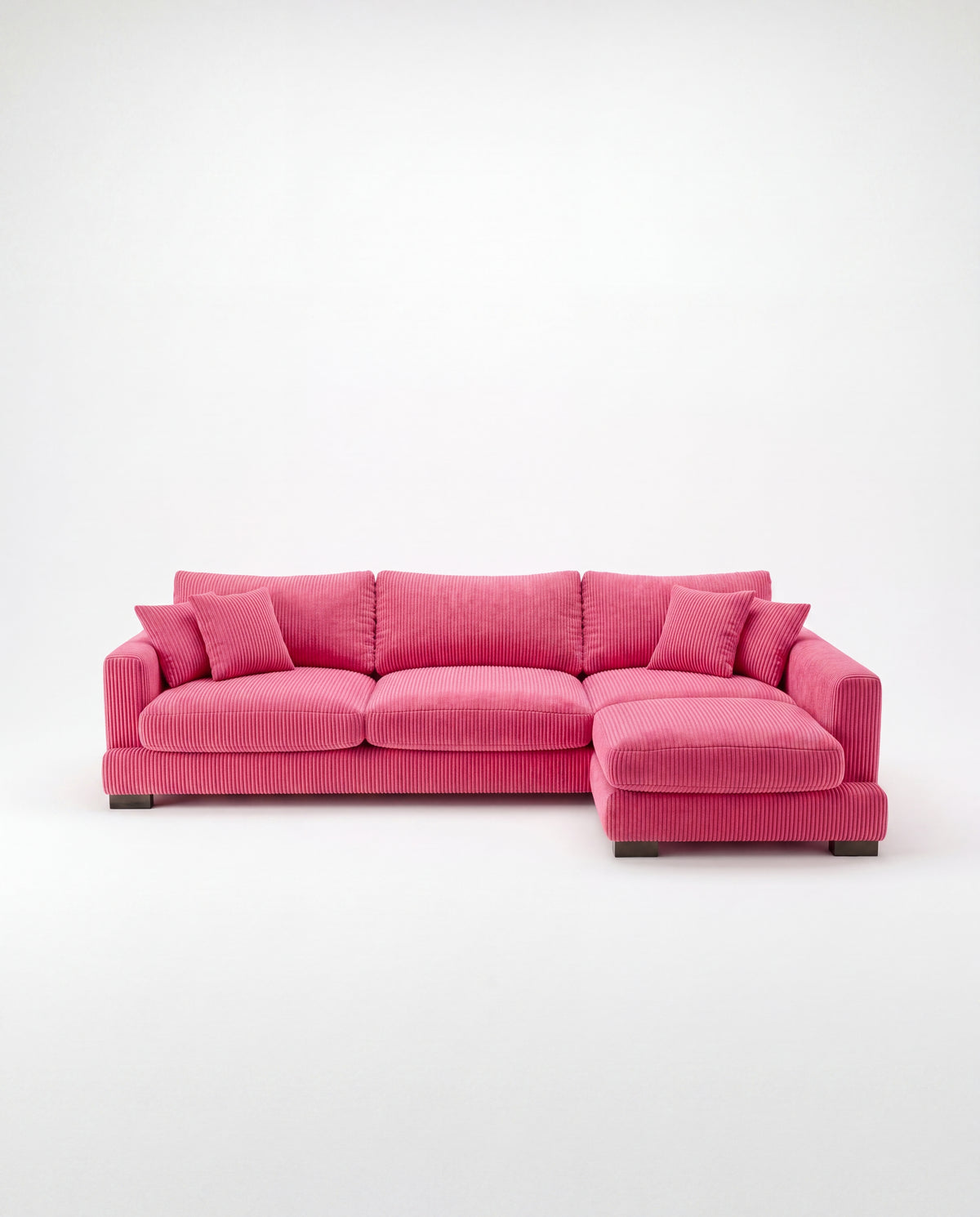 Cloud Chaise Lounge Candy Pink Corduroy - Front View