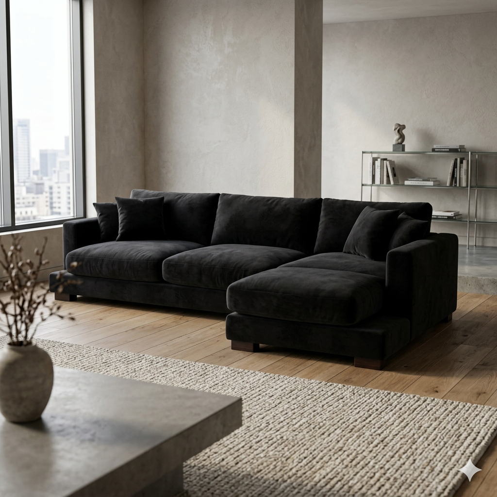 Cloud Chaise Lounge Black Velvet - Product Image 12