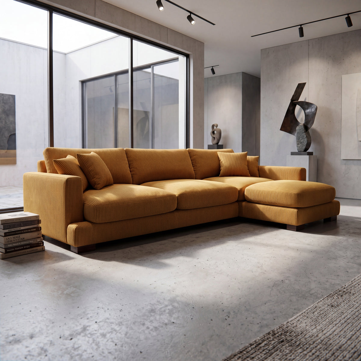 Cloud Chaise Lounge Mustard Corduroy - Product Image 6