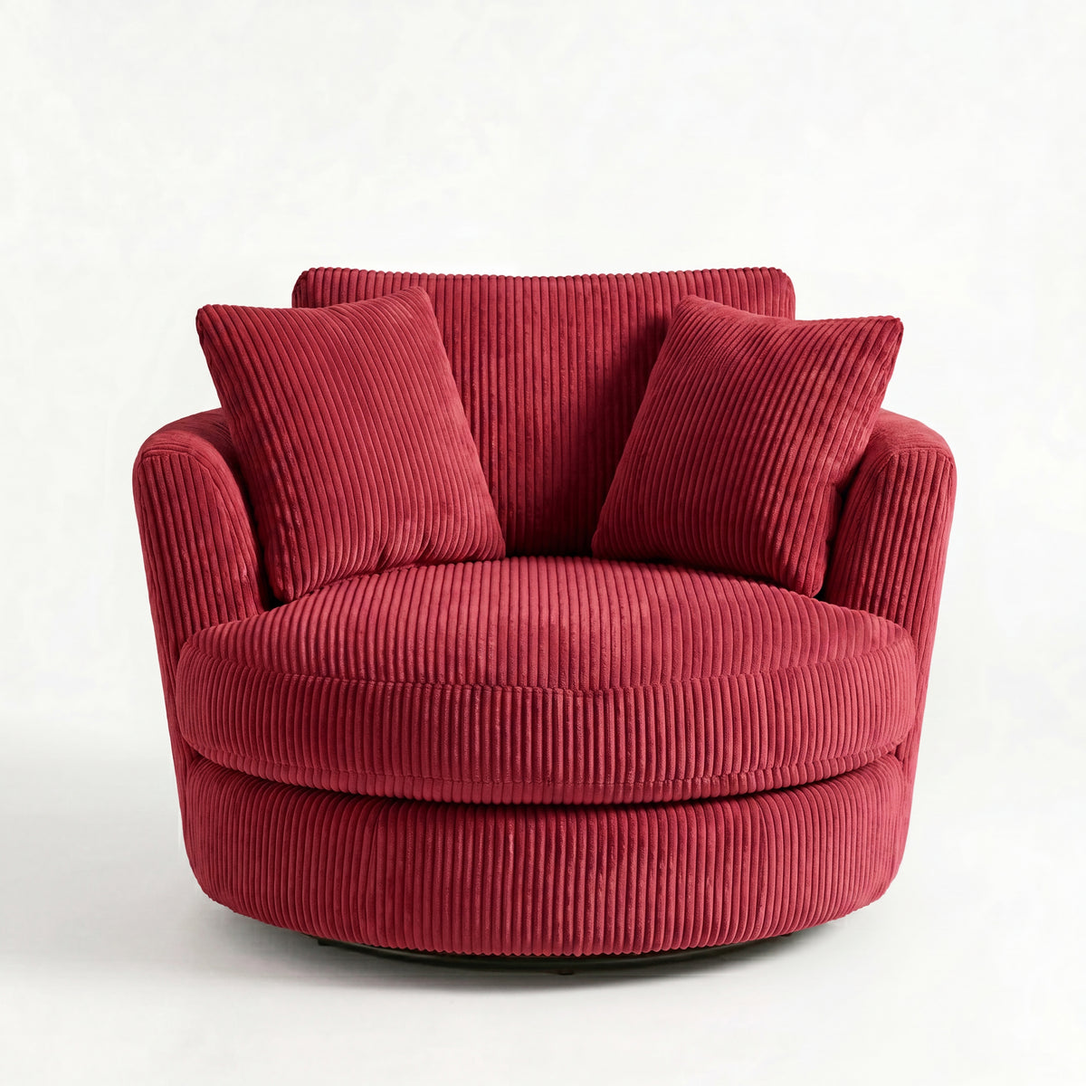 Cuddle Swivel Chair - Samurai Red - Front View | Vibe Sofas Australia